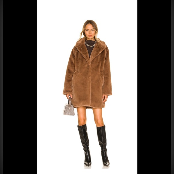 Lamarque Linnea Faux Fur Jacket Mink Brown NWOT - Picture 2 of 4